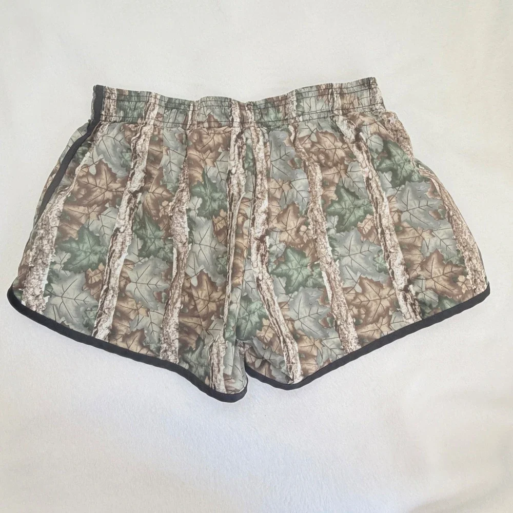 RBX Running Shorts Womens Large Camo Green Excellent Compression Liner 3